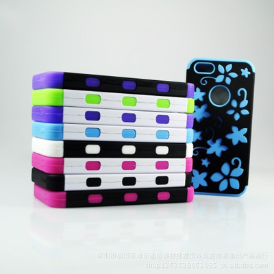 iPhone5硅膠彩繪糖果色夏威夷花圖保護(hù)套 防滑防摔，繽紛一夏